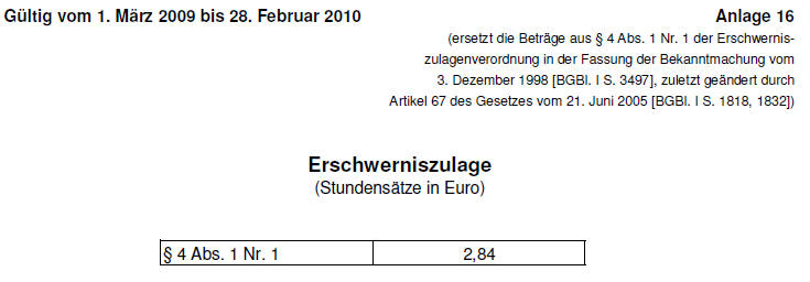 Erschwerniszulage